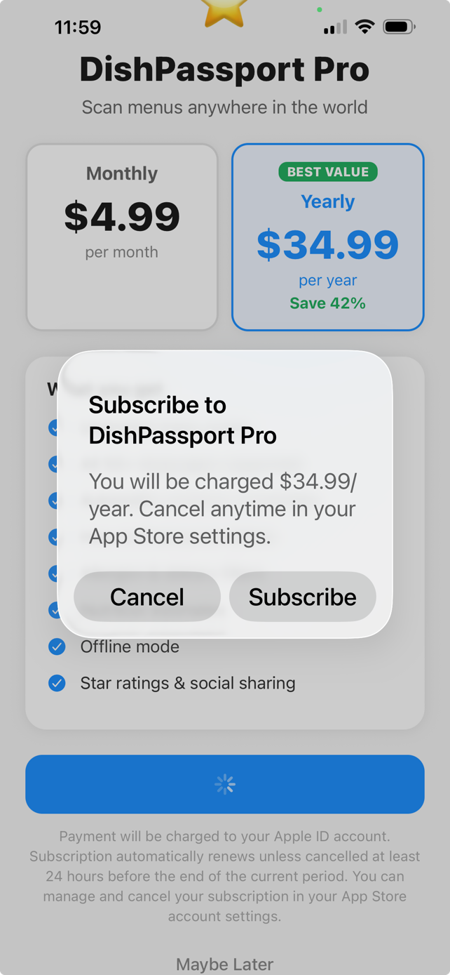DishPassport showing allergen alerts and nutrition information