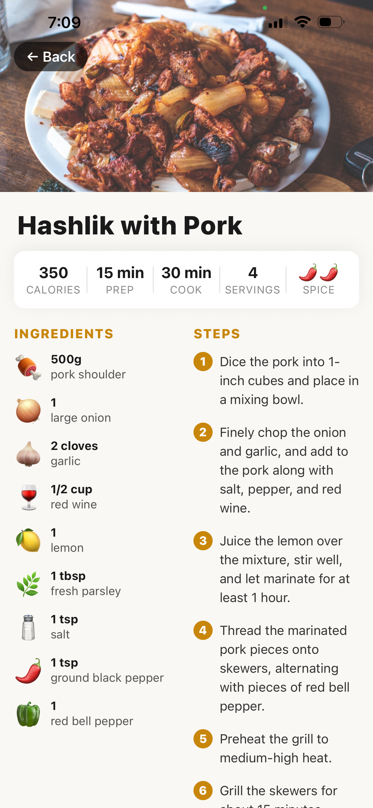 DishPassport showing dish pronunciation and recipe details